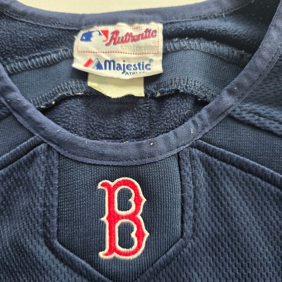 Majestic Boston Red Sox Therma Base Pullover Long Sleeve Baseball‎ Shirt - Picture 4 of 9